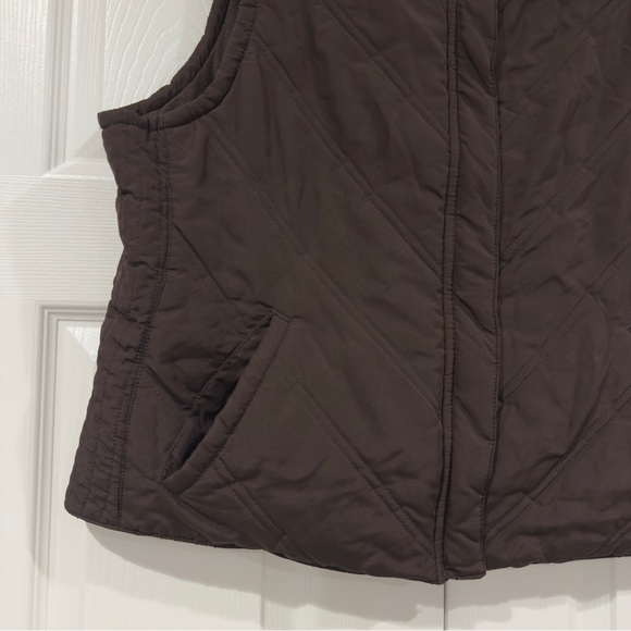 Daisy Fuentes Lightweight Puffer Vest Chocolate Brown Size Junior XL - Picture 4 of 9